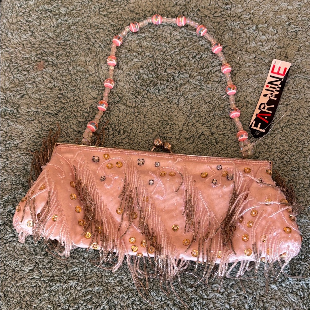 Pink Beaded Women's Bag